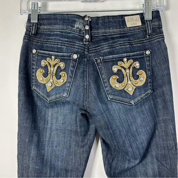 LA Idol Y2K Women’s Juniors Embellished Bootcut Jeans Size 1 - Picture 4 of 11